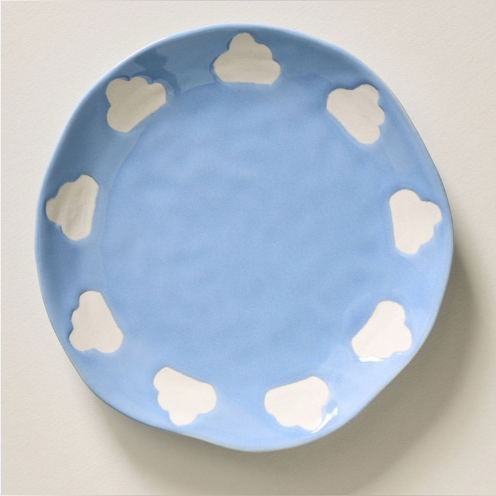 Anthropologie Vida Icon Stoneware Dessert Plate Clouds
